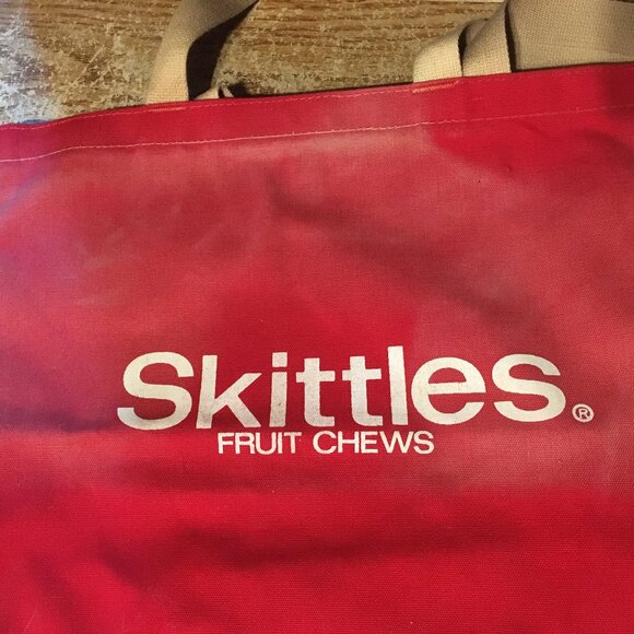 VINTAGE SKITTLES CANDY RED TOTE BAG KONVEY PRODUCTS - Picture 3 of 5